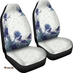 Scotland Car Seat Covers Luxury Blue Thistle