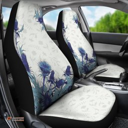 Scotland Car Seat Covers Luxury Blue Thistle