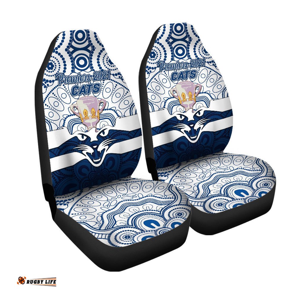 Geelong Cats Indigenous Car Seat Cover Football Premiers Trophy