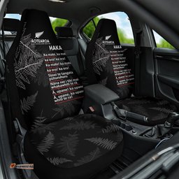 Custom New Zealand Haka Rugby Car Seat Cover 2025 Pacific Go Black Silver Fern