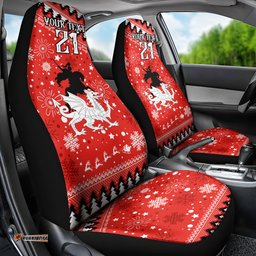 Custom Dragons Rugby Car Seat Cover Chirstmas Vibe