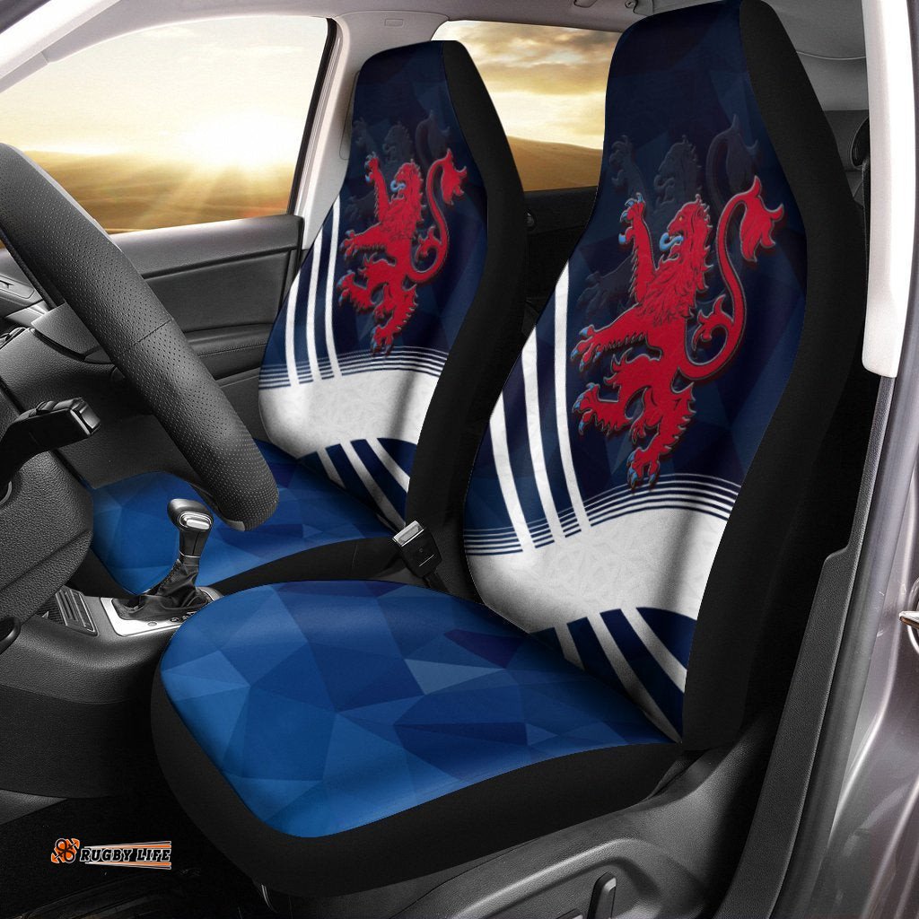 Scotland Celtic Car Seat Covers Scottish Flag Lion Polygon Style