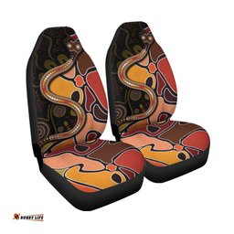 Car Seat Cover Aboriginal Snake With Dot Painting
