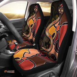 Car Seat Cover Aboriginal Snake With Dot Painting
