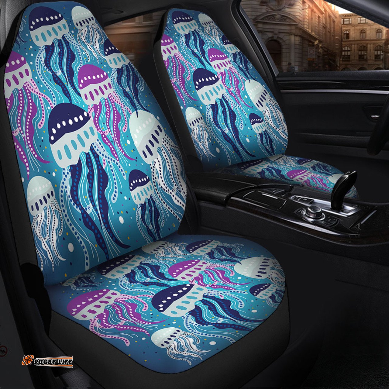 Australia Aboriginal Aboriginal Art Painting With Jellyfish Car Seat Covers