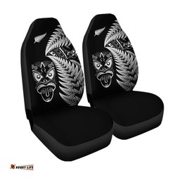 New Zealand Haka Rugby Maori Car Seat Cover Silver Fern Vibes Black