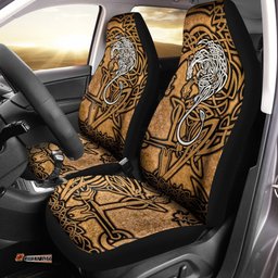 Celtic Dragon Car Seat Cover Celtic Dragon With Cross Vintage Style