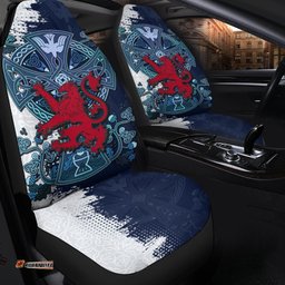 Scotland Celtic Car Seat Covers Lion Rampant With Celtic Cross