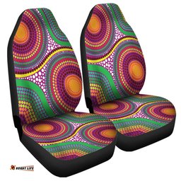 Australia Aboriginal Aboriginal Rainbow Dot Inspired Car Seat Covers