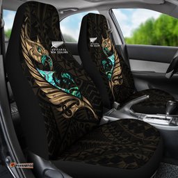 New Zealand Car Seat Cover Manaia Paua Fern Wing Gold