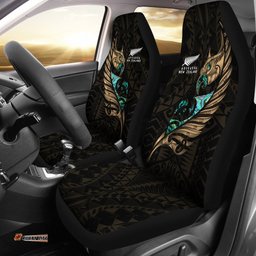 New Zealand Car Seat Cover Manaia Paua Fern Wing Gold