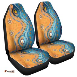 Australia Aboriginal Indigenous Beach Dot Painting Art Car Seat Covers