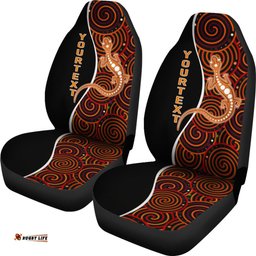 Aboriginal Personalised Car Seat Covers Indigenous Lizard Dreaming