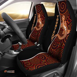 Aboriginal Personalised Car Seat Covers Indigenous Lizard Dreaming
