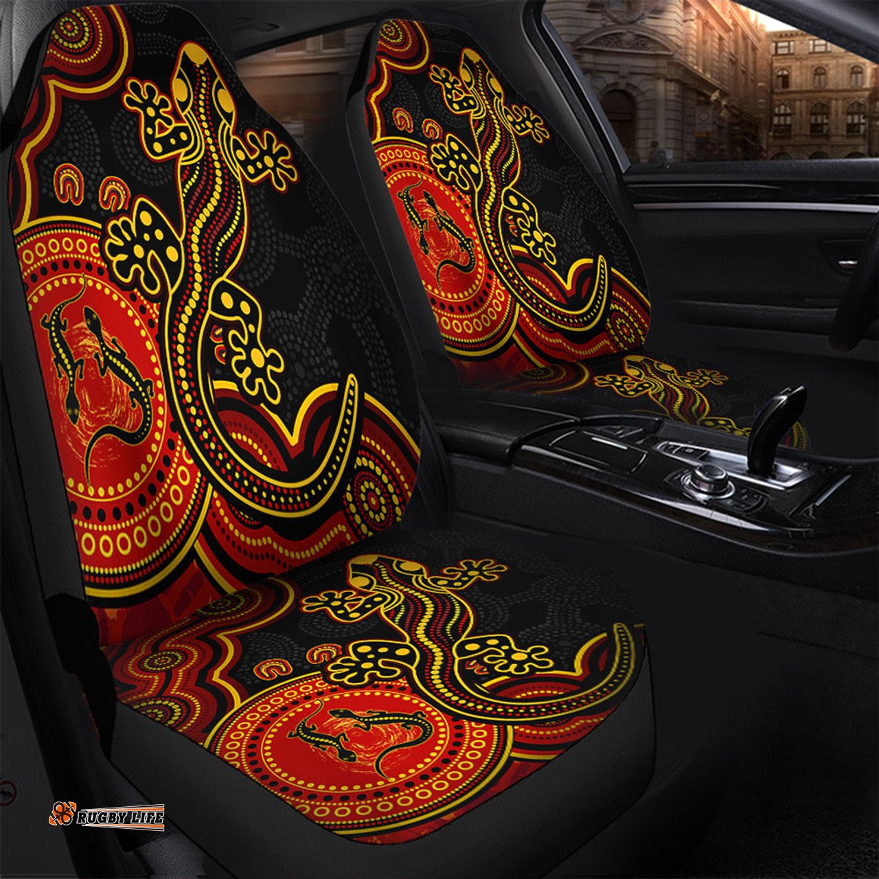 Australia Aboriginal Lizard Dreaming Outback Red Car Seat Covers