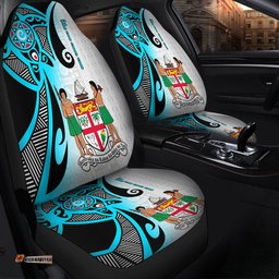 Australia South Sea Islanders Fiji With Polynesian Tapa Patterns And Coat Of Arms Symbol Car Seat Covers
