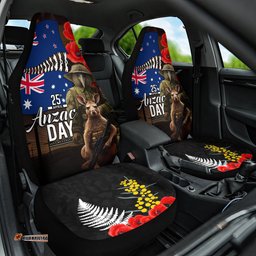 New Zealand and Australia ANZAC Day Car Seat Cover National Flag mix Kiwi Bird and Kangaroo Soldier Style