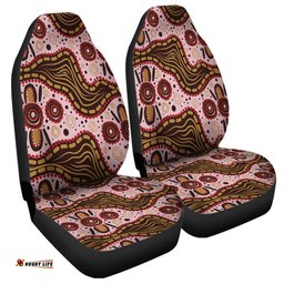 Australia Aboriginal Aboriginal Inspired With Pink Background Car Seat Covers