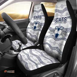 Geelong Car Seat Covers Cats Indigenous White