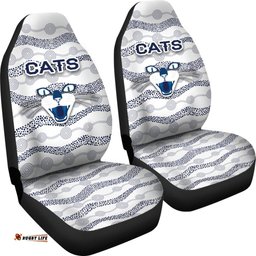 Geelong Car Seat Covers Cats Indigenous White