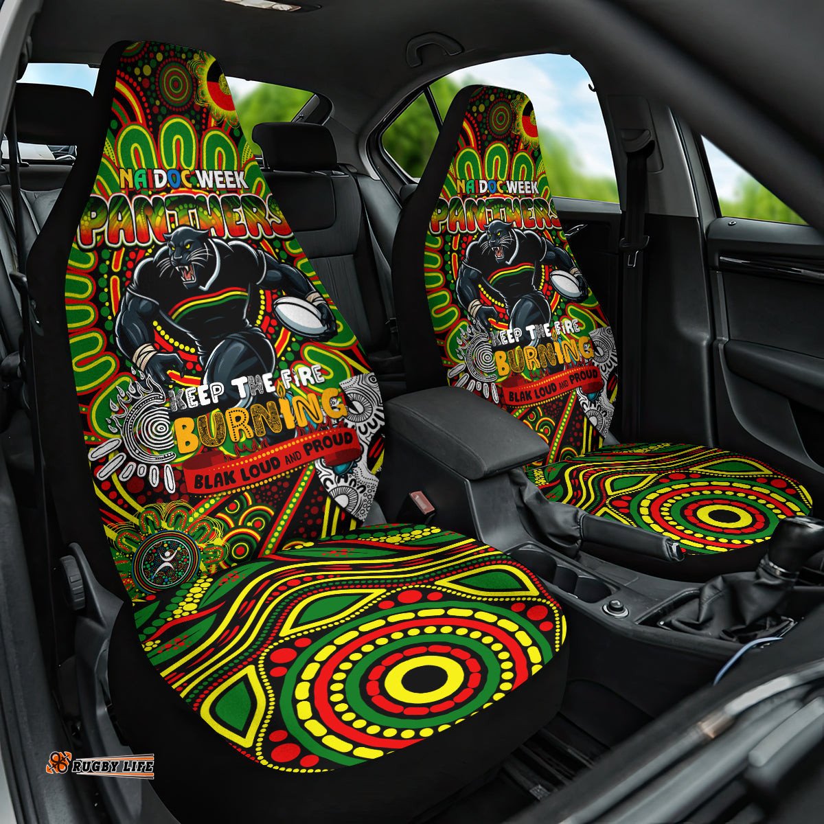 NAIDOC Week 2024 Panthers Car Seat Cover Mascot Rugby