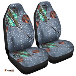 Australia Aboriginal Stingray Art In Aboriginal Dot Style Car Seat Covers
