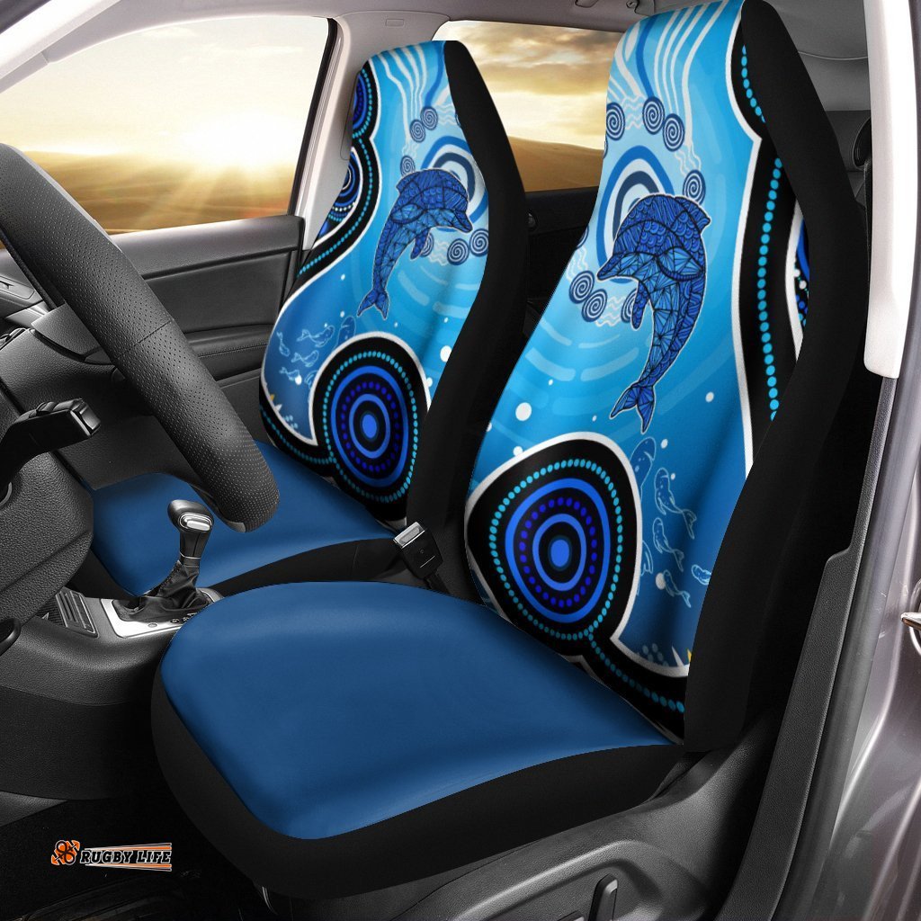 Aussie Aboriginal Car Seat Covers Dolphin And Aboriginal Dot Patterns