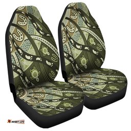 Australia Aboriginal Green Turtle Aboriginal Painting Car Seat Covers