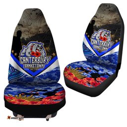 Australia Anzac Aboriginal Inspired Poppy Flower Remembrance Day Car Seat Covers