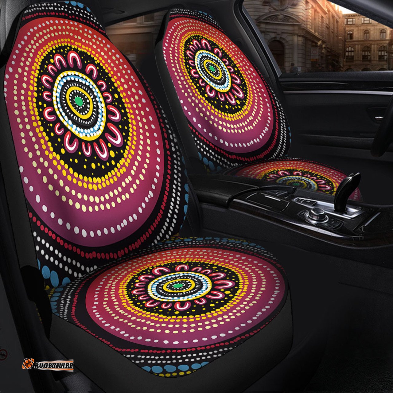 Australia Aboriginal Aboriginal Showcasing Dot Art Design Car Seat Covers