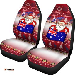 Christmas Car Seat Covers Australia Santa Claus Hold The Flag Red