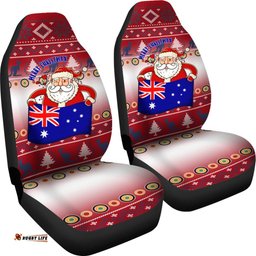 Christmas Car Seat Covers Australia Santa Claus Hold The Flag Red