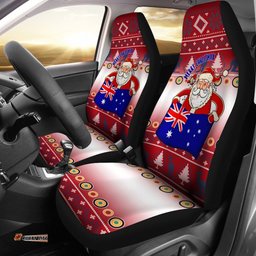 Christmas Car Seat Covers Australia Santa Claus Hold The Flag Red