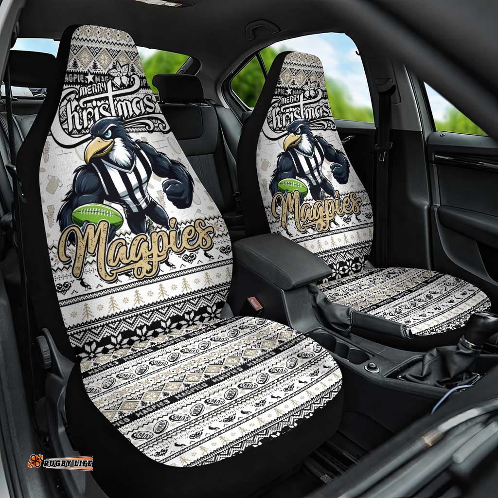 Magpies Football Xmas Car Seat Cover Australia AFL Mascot