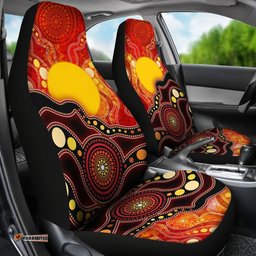 Australia Aboriginal Inspired Aboriginal Inspired Life Style Flag Dot Painting Art Car Seat Covers