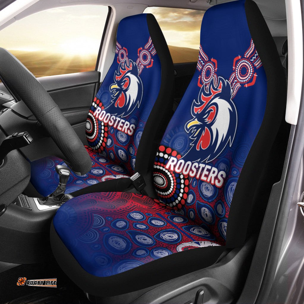 Roosters Rugby Aboriginal Art Car Seat Covers 07