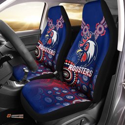 Roosters Rugby Aboriginal Art Car Seat Covers 07