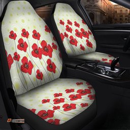 Australia Aboriginal Poppy Flowers Background In Aboriginal Dot Art Style Car Seat Covers
