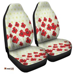Australia Aboriginal Poppy Flowers Background In Aboriginal Dot Art Style Car Seat Covers