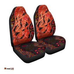 Australia Australian Hunting With Spear Dot Art Painting Car Seat Covers