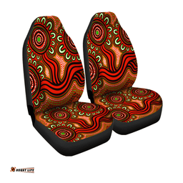 Australia Aboriginal Dot Patterns From Indigenous Australian Culture (Orange) Car Seat Covers