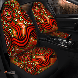 Australia Aboriginal Dot Patterns From Indigenous Australian Culture (Orange) Car Seat Covers