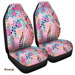 Australia Aboriginal Australian Aboriginal Art Vivid Pastel Colours Car Seat Covers