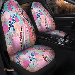 Australia Aboriginal Australian Aboriginal Art Vivid Pastel Colours Car Seat Covers