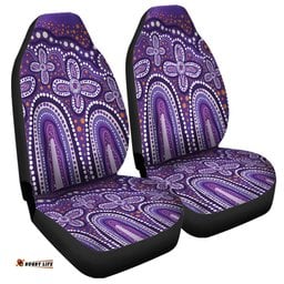 Australia Aboriginal Dot painting illustration in Aboriginal style Purple Car Seat Covers
