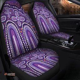 Australia Aboriginal Dot painting illustration in Aboriginal style Purple Car Seat Covers
