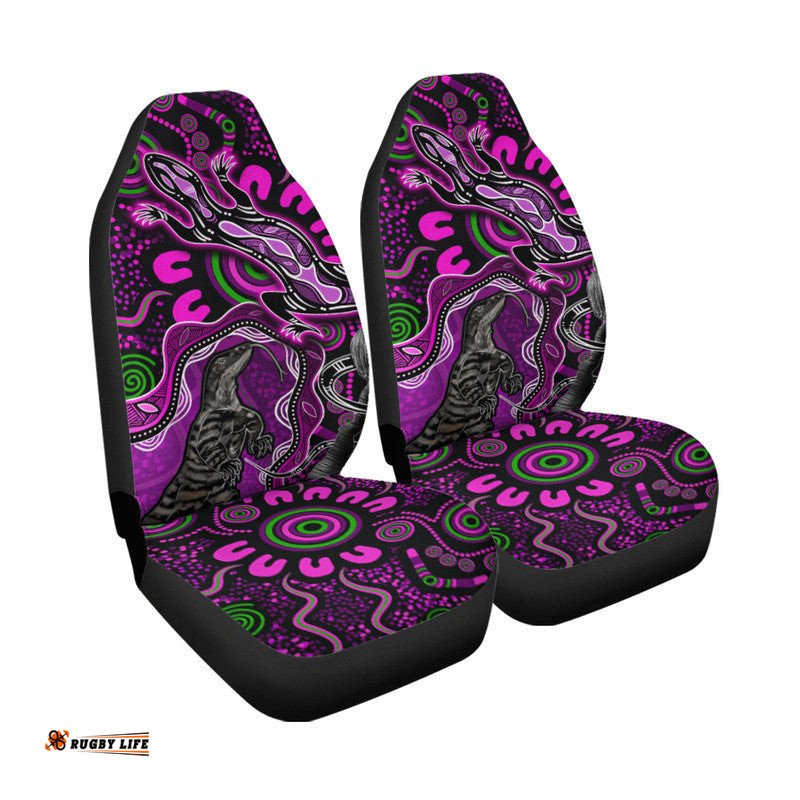 Aboriginal Lizard Car Seat Cover Pink Color