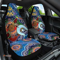 Custom NAIDOC Week 2024 Geelong Cats Car Seat Cover Australia Aboriginal Dot Painting