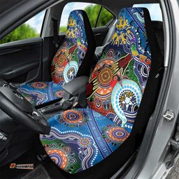 Custom NAIDOC Week 2024 Geelong Cats Car Seat Cover Australia Aboriginal Dot Painting