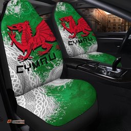 Wales Celtic Car Seat Covers Grunge Dragon